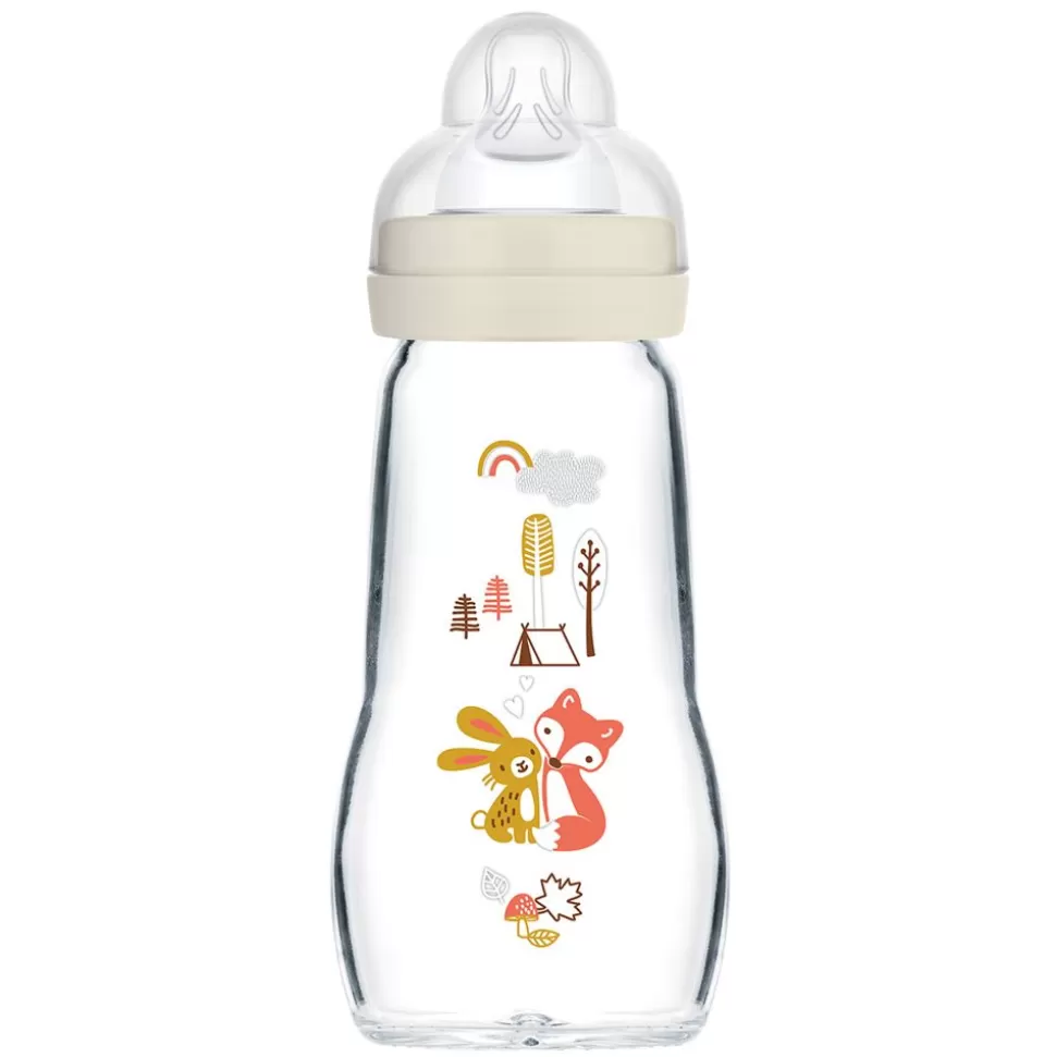 Biberon Verre Colors Of Nature Blanc - 260 Ml | MAM Hot