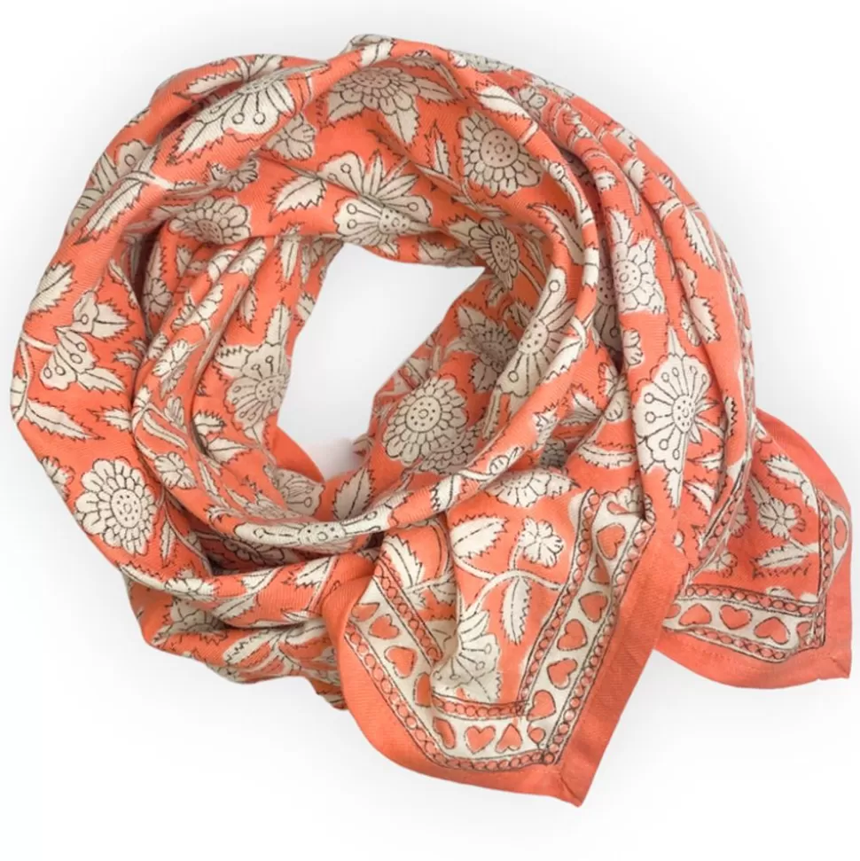 Big Foulard Latika Coeur - Papaya | Apaches Shop