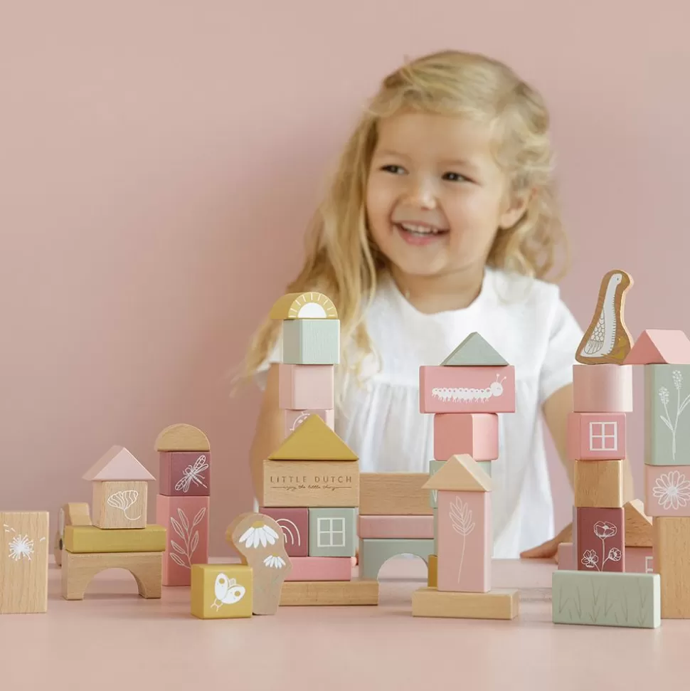 Blocs De Construction En Bois - Rose | Little Dutch Shop