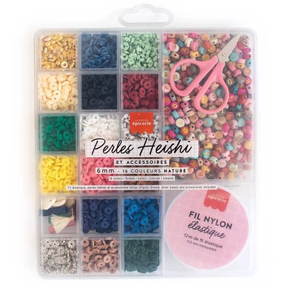 Boite De 16 Couleurs De Perles Heishi - Nature | La Petite Epicerie Sale