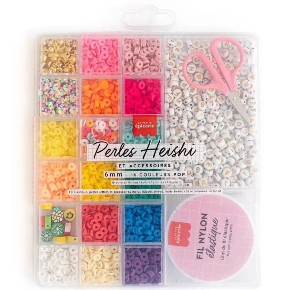 Boite De 16 Couleurs De Perles Heishi - Pop | La Petite Epicerie Discount