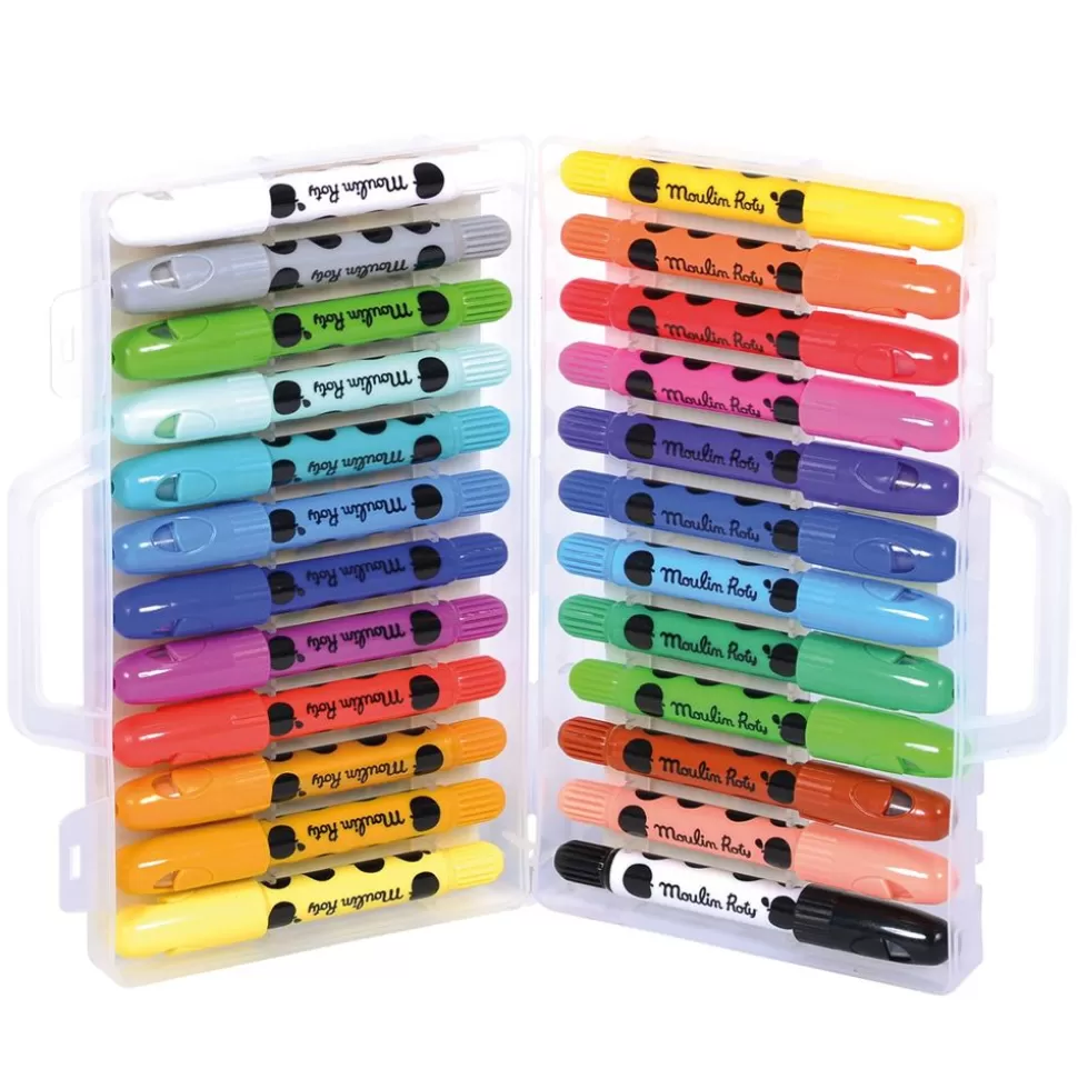 Boite De 24 Crayons De Cire - Les Popipop | Moulin Roty Outlet