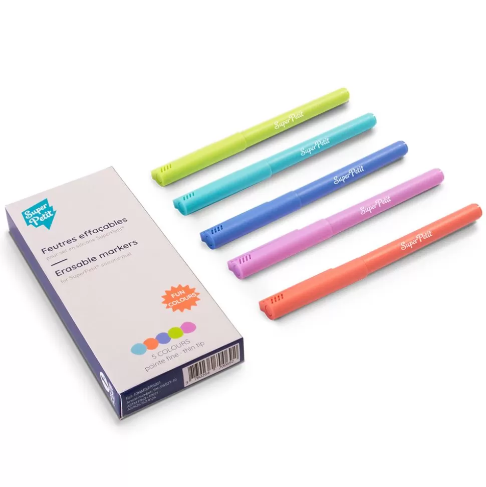 Boite De 5 Feutres Effacables Pointes Fines Pour Silicone | Super Petit Online