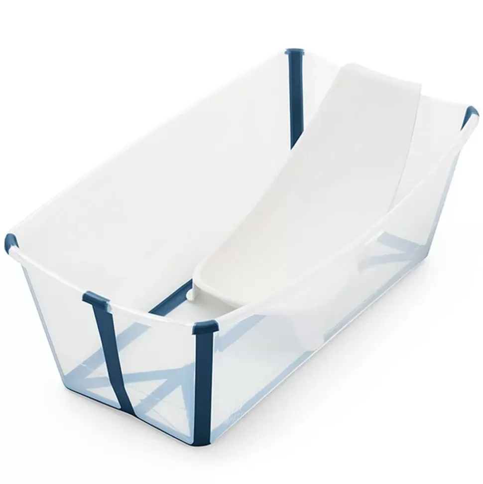 Bundle Baignoire Pliable Flexi Bath Et Transat De Bain Flexi Bath - Bleu Transparent | Stokke Store