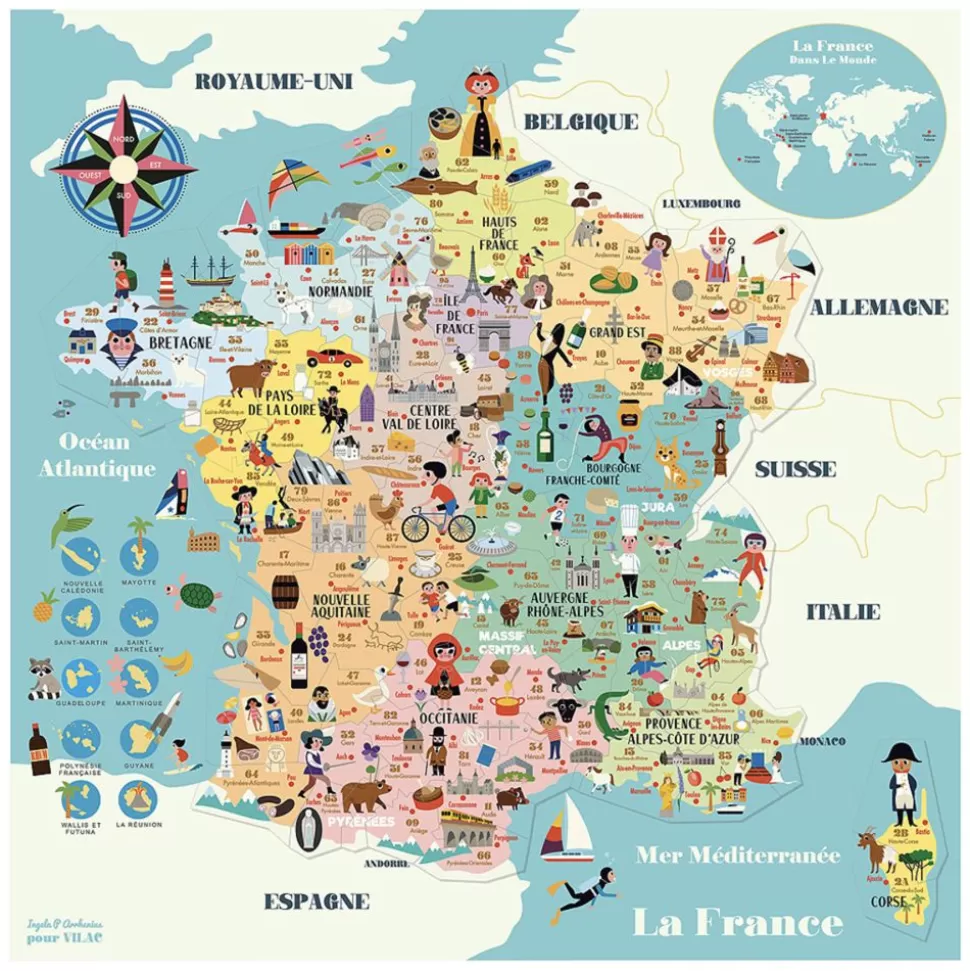 Carte De France Magnetique - Ingela P. Arrhenius | Vilac Best