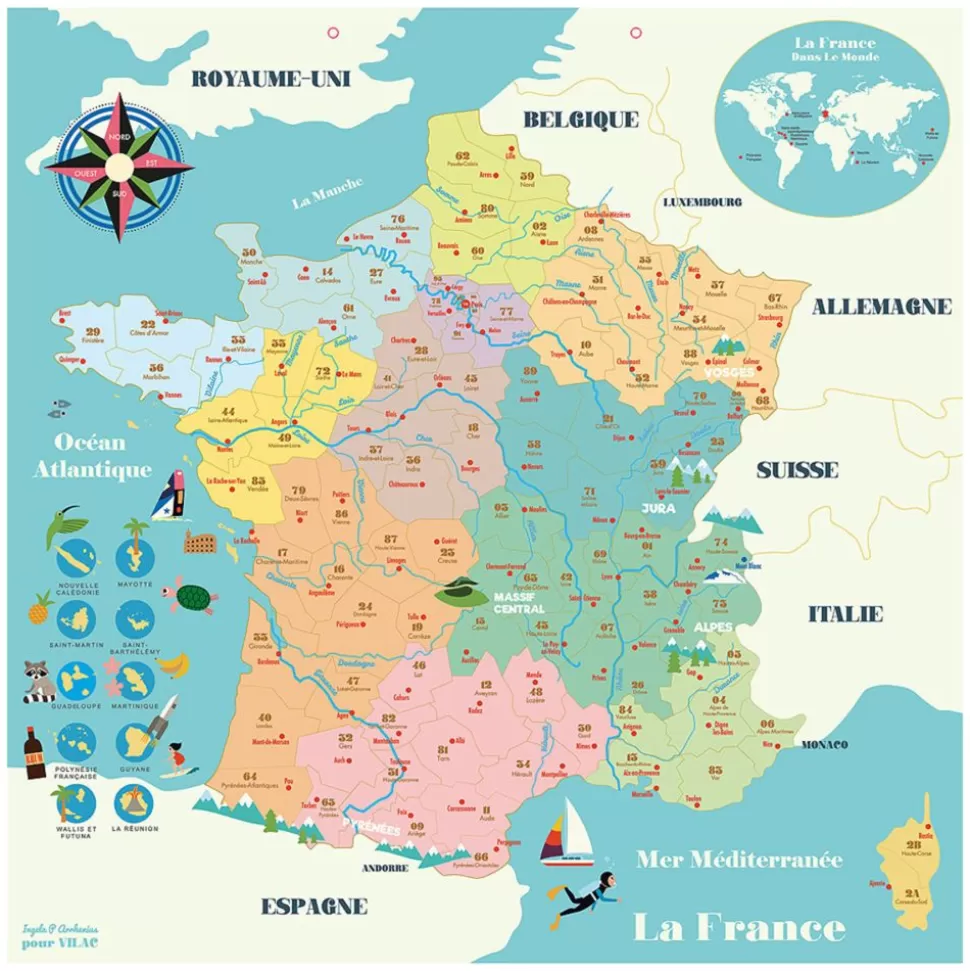 Carte De France Magnetique - Ingela P. Arrhenius | Vilac Best