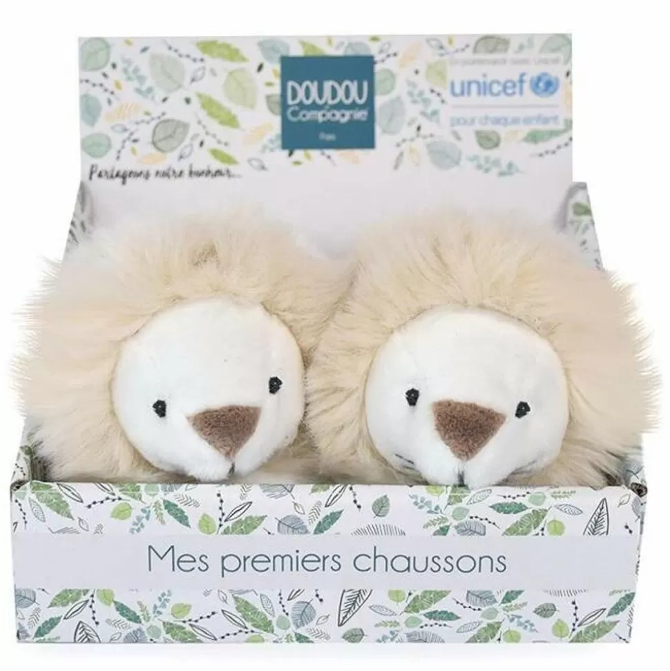 Chaussons Lion Unicef - 0/6 Mois | Doudou et Compagnie Outlet