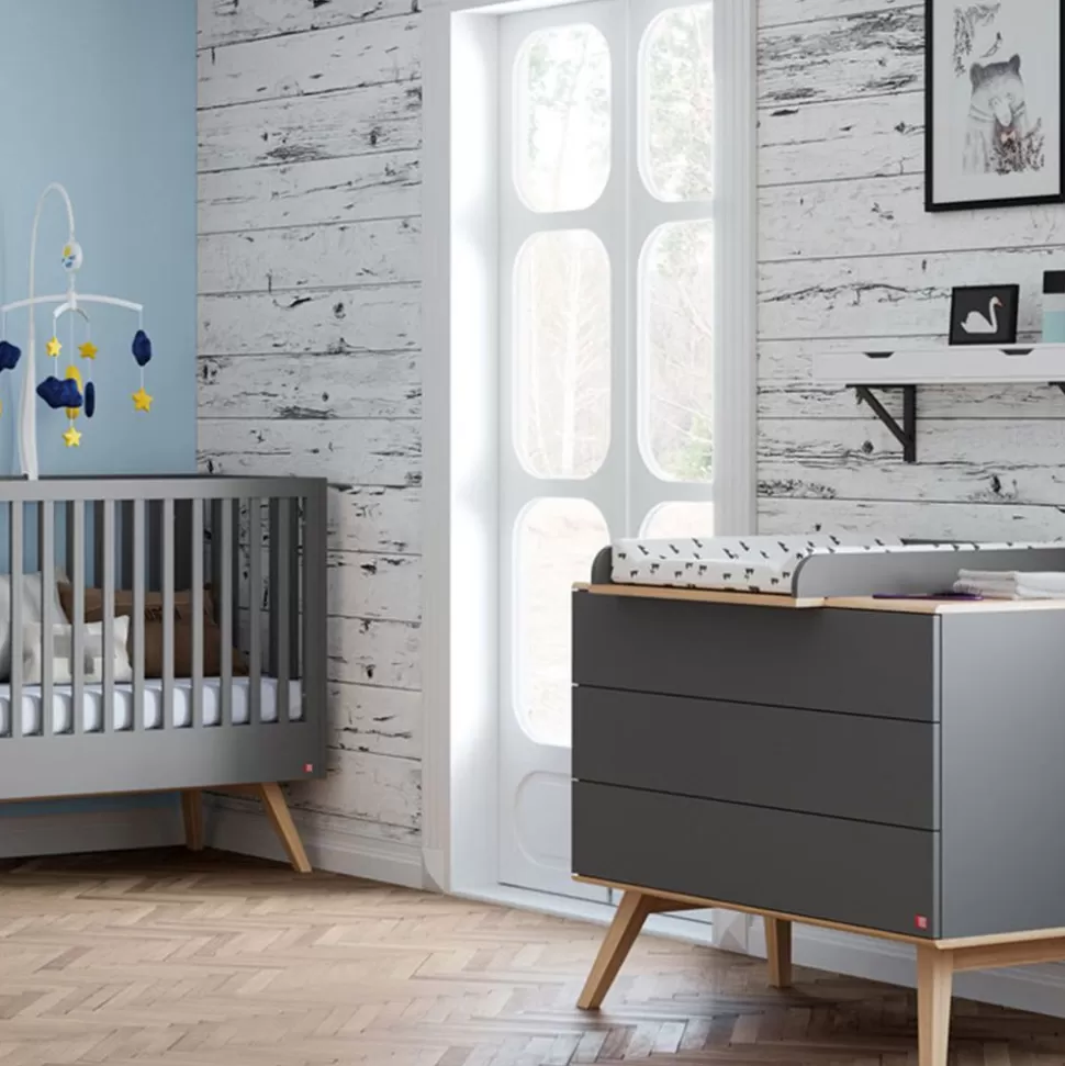 Commode Et Plan A Langer Nature - Gris | Vox Meubles Fashion