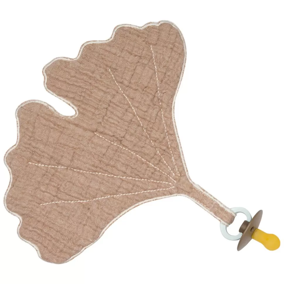 Doudou Attache-Sucette Ginkgo Natural - Corail | Quax Online