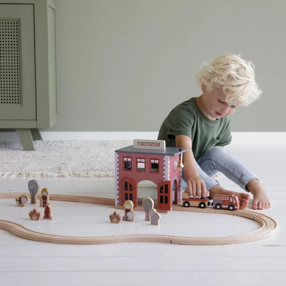 Extension Caserne De Pompier Circuit Train En Bois | Little Dutch New