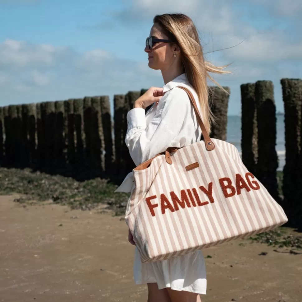 Family Bag - Rayures Nude Terracotta | Childhome Sale