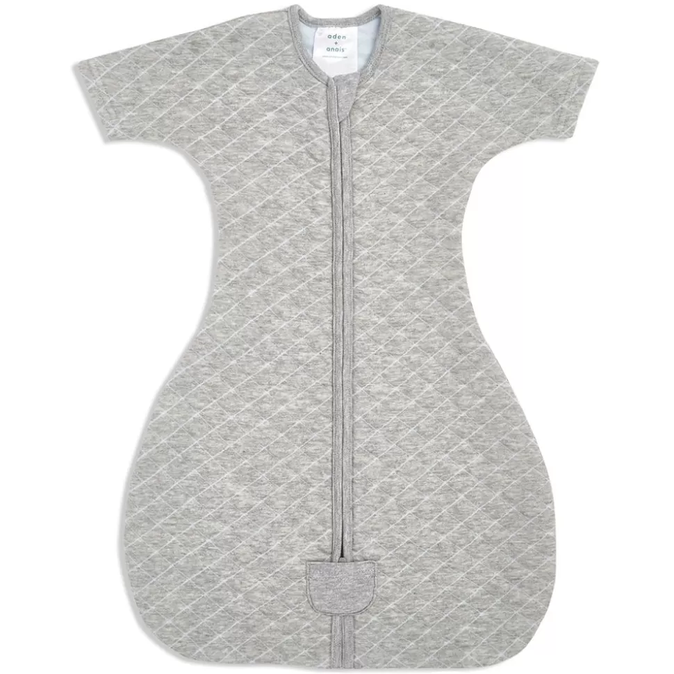 Gigoteuse A Manches Ajustees Gris Et Bleu - 6/9 Mois | aden + anais New