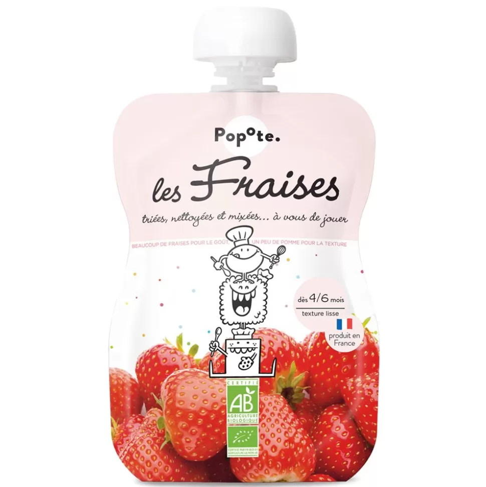 Gourde Repas Bio Fraises - 120 G | Popote Cheap