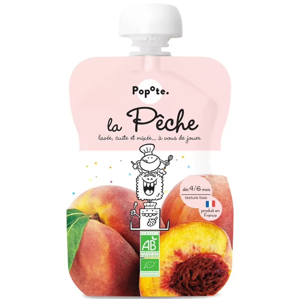 Gourde Repas Bio Peche - 120 G | Popote Discount