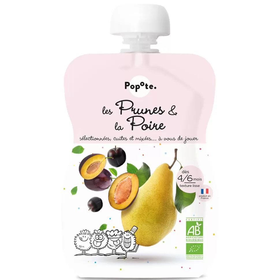 Gourde Repas Bio Prunes Et Poire - 120 G | Popote Fashion