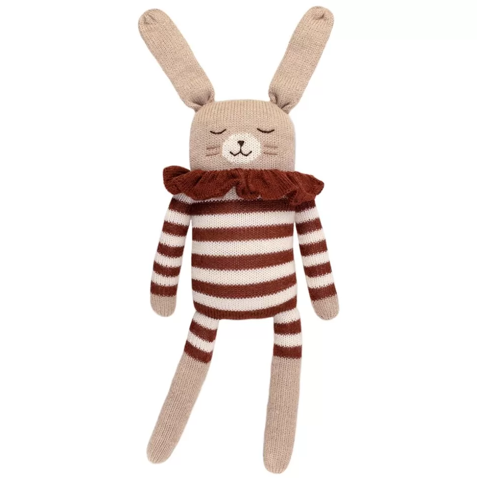 Grand Doudou Lapin - Combishort Raye Sienne | Main Sauvage New