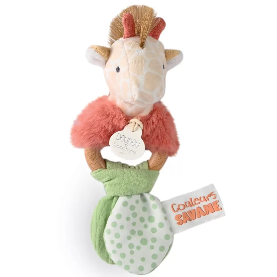 Hochet Girafe Couleurs Savane | Doudou et Compagnie Cheap