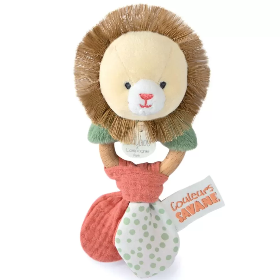 Hochet Lion Couleurs Savane | Doudou et Compagnie Shop