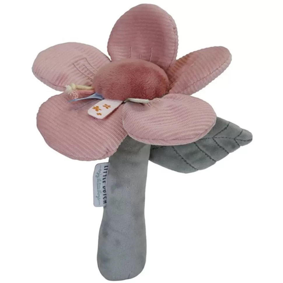 Hochet Peluche Fleur Flowers & Butterflies - Rose | Little Dutch Best