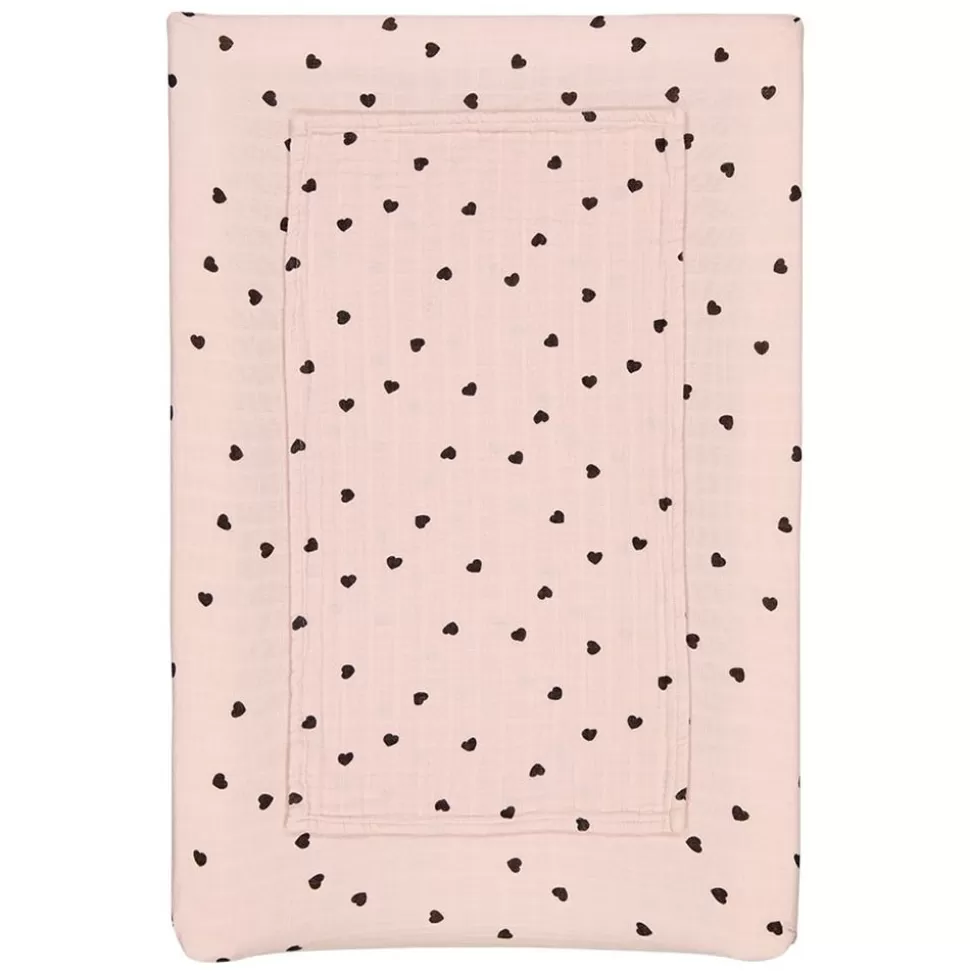 Housse De Matelas A Langer Fanny - Rose Coeurs Noirs | Rose in April Discount