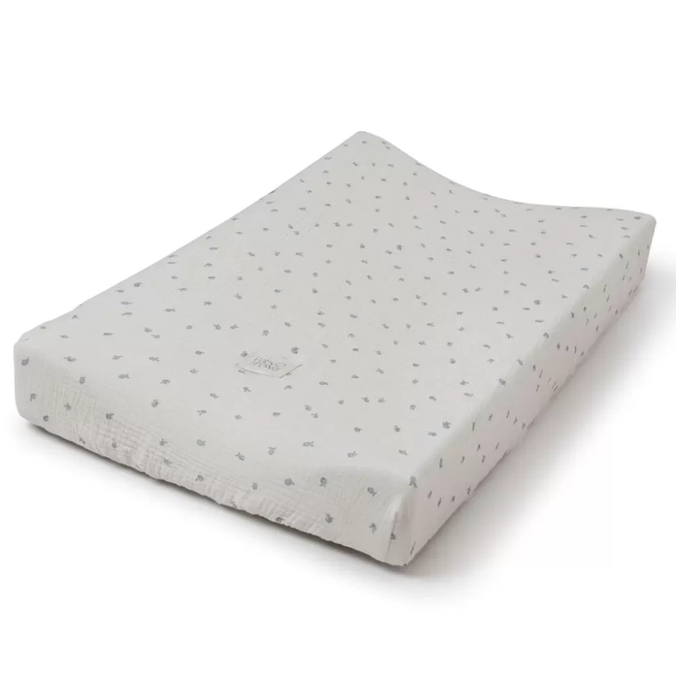 Housse Matelas A Langer - Blue Apricot | Babyshower Best Sale