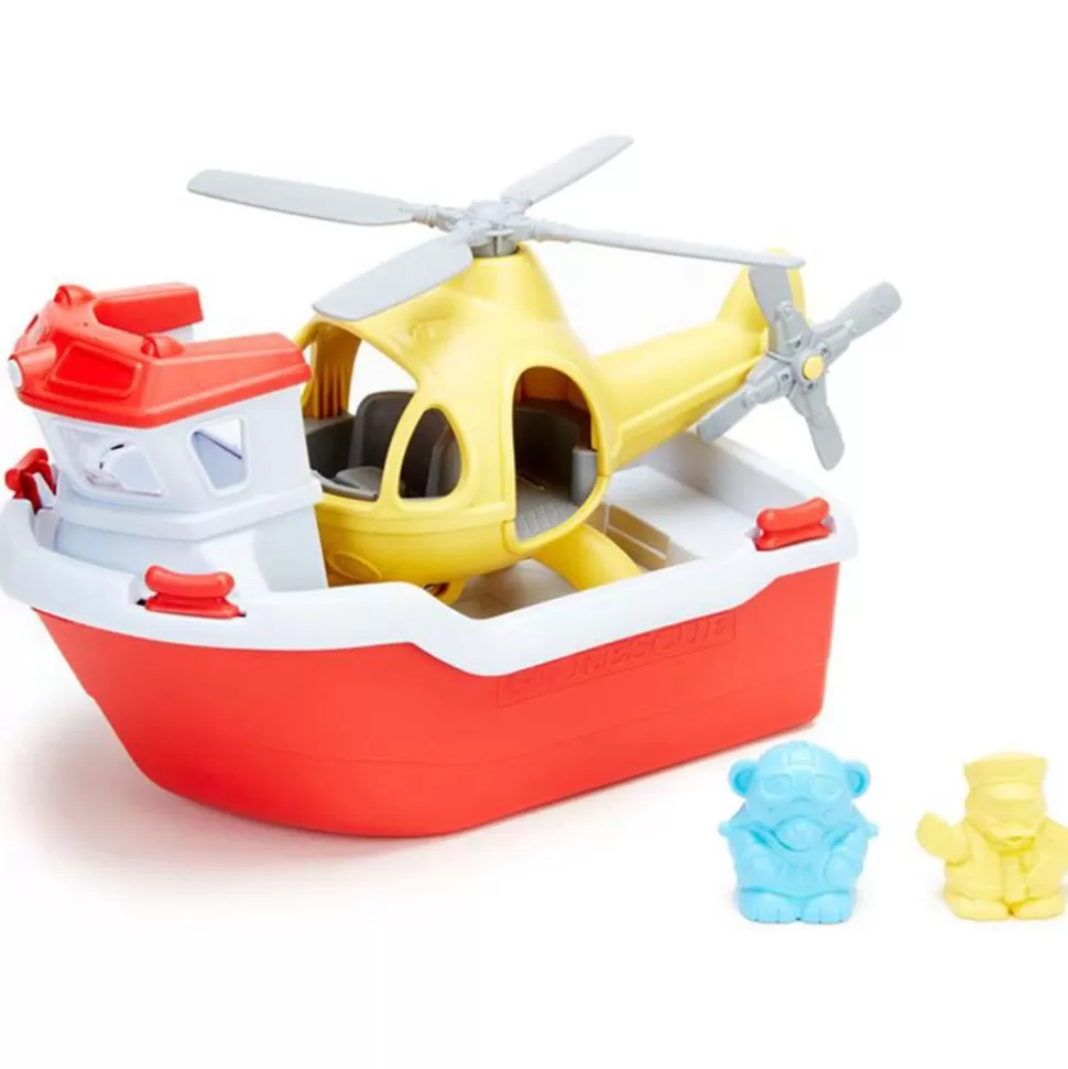 Jeu De Bain Bateau De Sauvetage Et Helicoptere | Green Toys Best