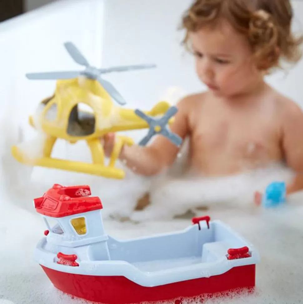 Jeu De Bain Bateau De Sauvetage Et Helicoptere | Green Toys Best