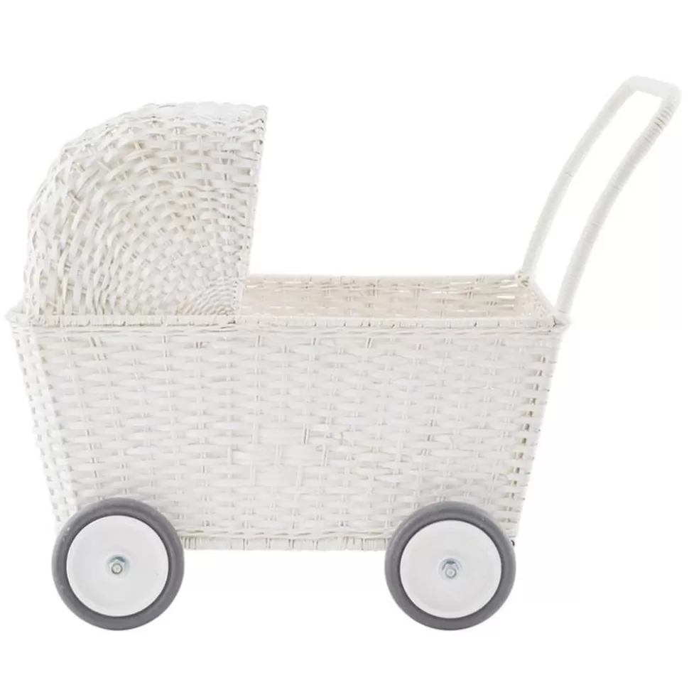 Landau Chariot Strolley En Rotin - Blanc | Olli Ella Fashion