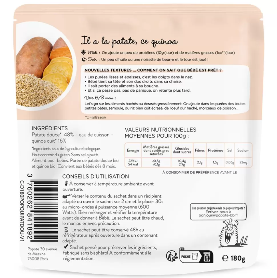 Les Moulines Patate Douce Et Quinoa - 180 G | Popote Best Sale