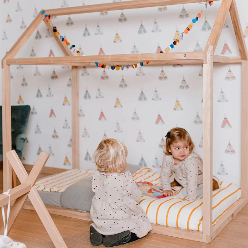 Lit Bebe Cabane Naturel - 70 X 140 Cm | Childhome Hot