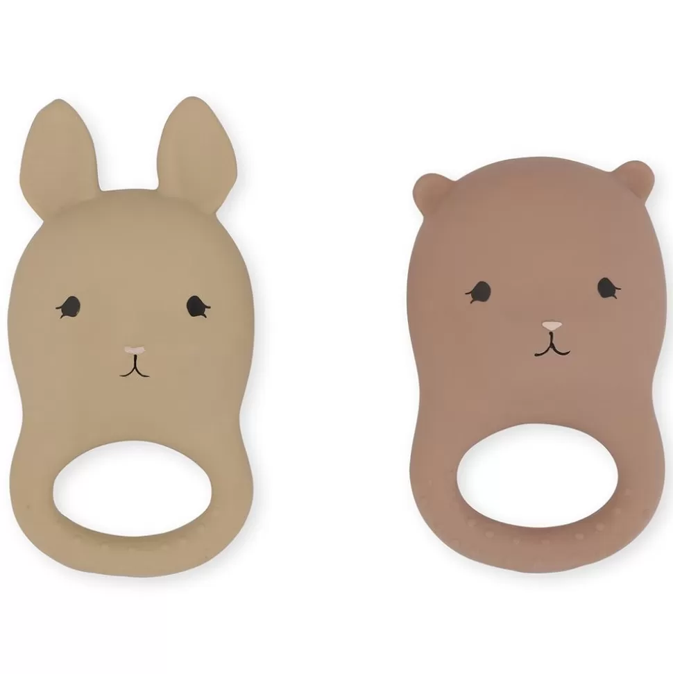 Lot De 2 Anneaux De Dentition Rabbit & Bear | Konges Sløjd Clearance