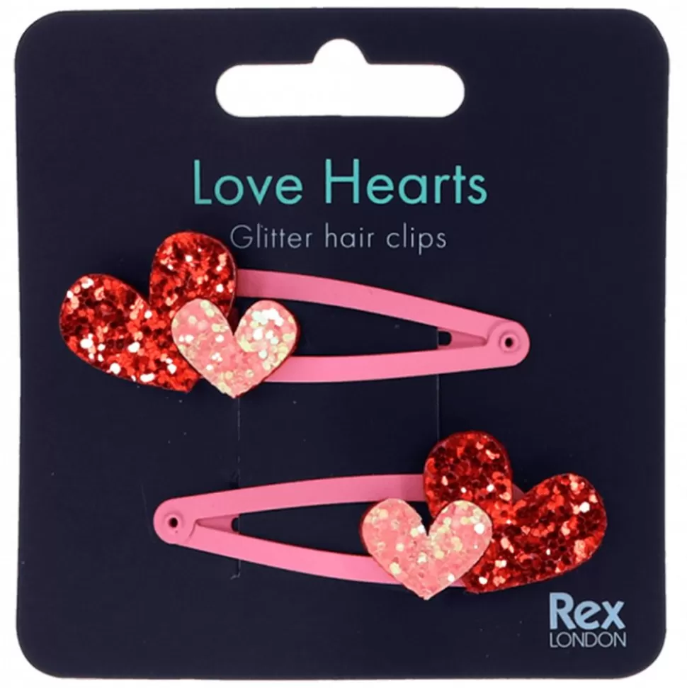 Lot De 2 Barrettes A Paillettes - Coeur | Rex London New