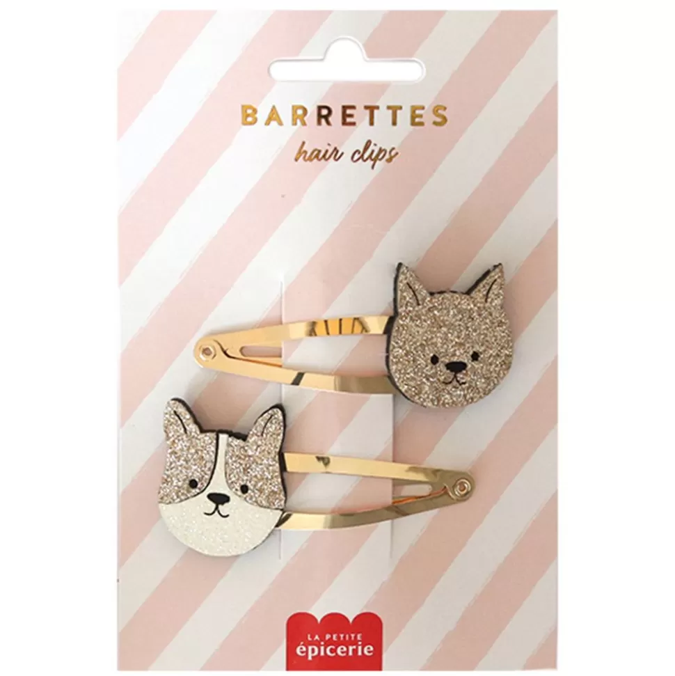 Lot De 2 Barrettes Cheveux - Chien Et Chat | La Petite Epicerie Outlet