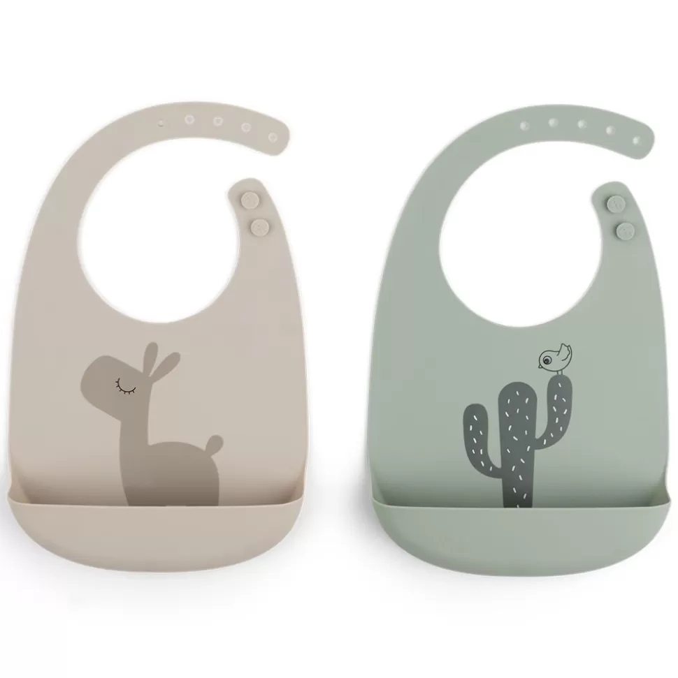 Lot De 2 Bavoirs - Lalee Sable Et Vert | Done by Deer Store