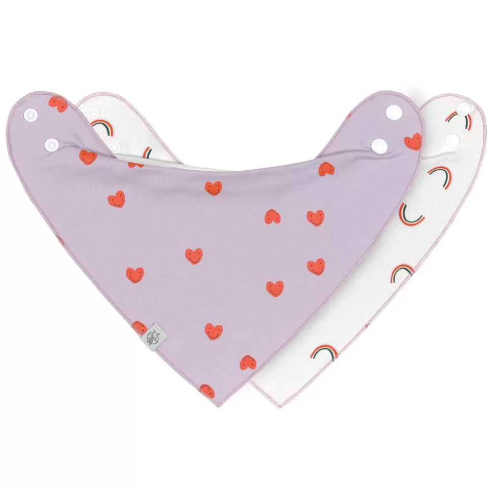 Lot De 2 Bavoirs Bandana Happy Rascals Coeur - 0/24 Mois | LÄSSIG Discount