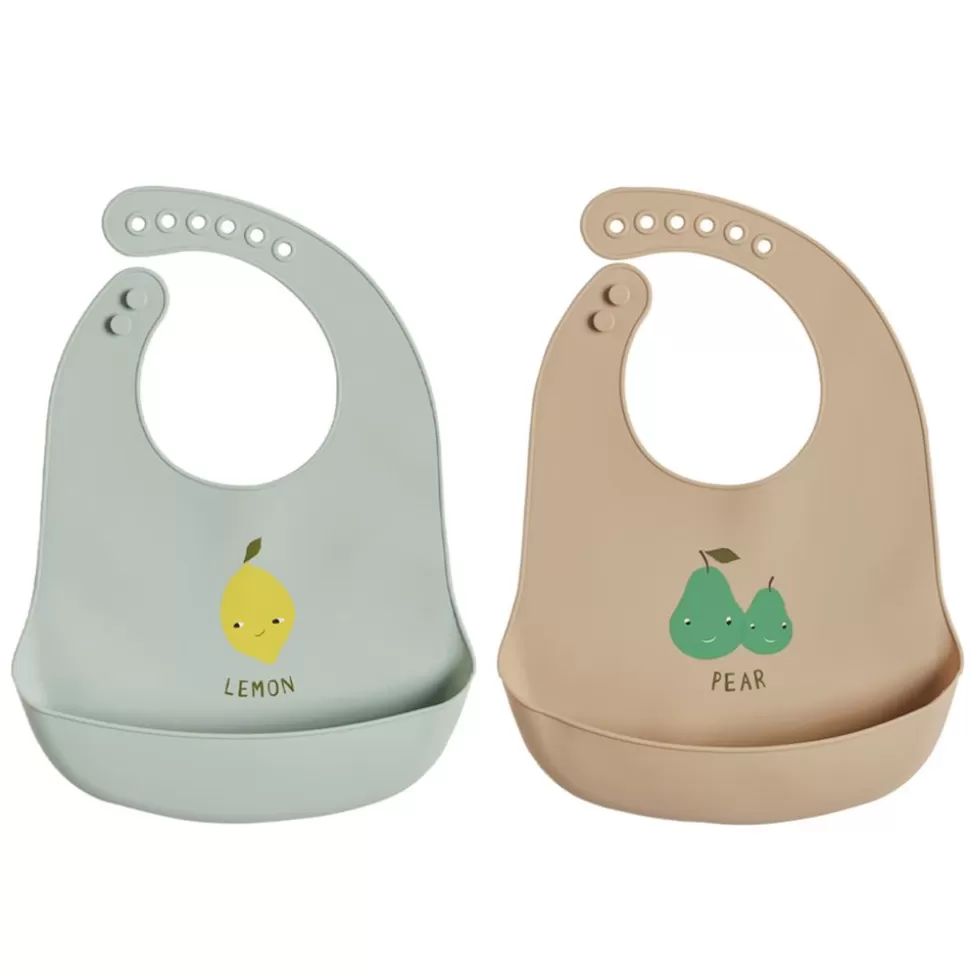 Lot De 2 Bavoirs En Silicone - Camel Et Gris | OYOY Flash Sale