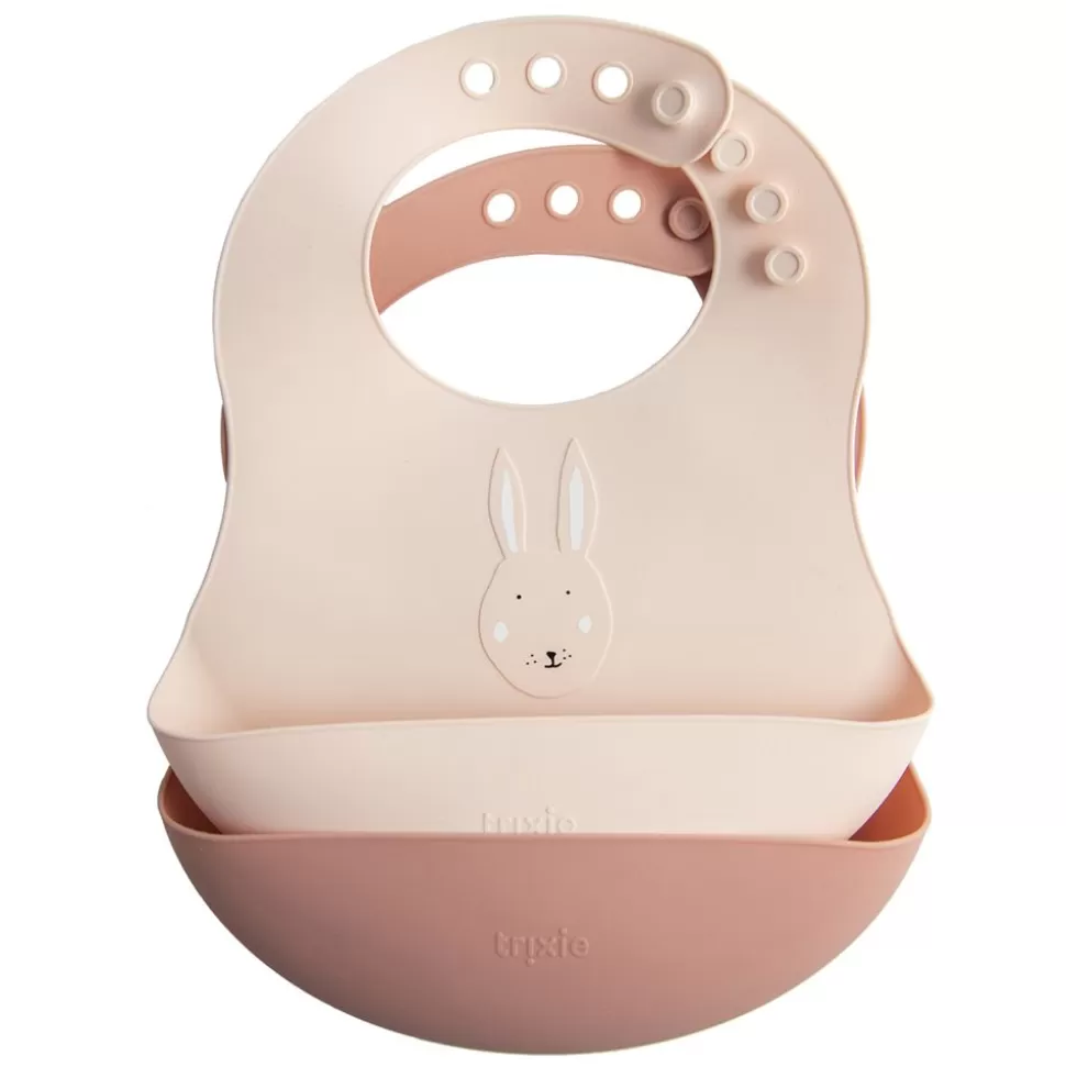 Lot De 2 Bavoirs En Silicone - Mrs. Rabbit | Trixie Baby New