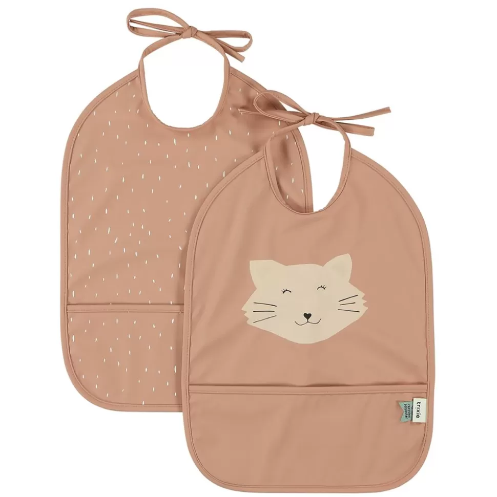 Lot De 2 Bavoirs Impermeables - Mrs. Cat | Trixie Baby Best Sale