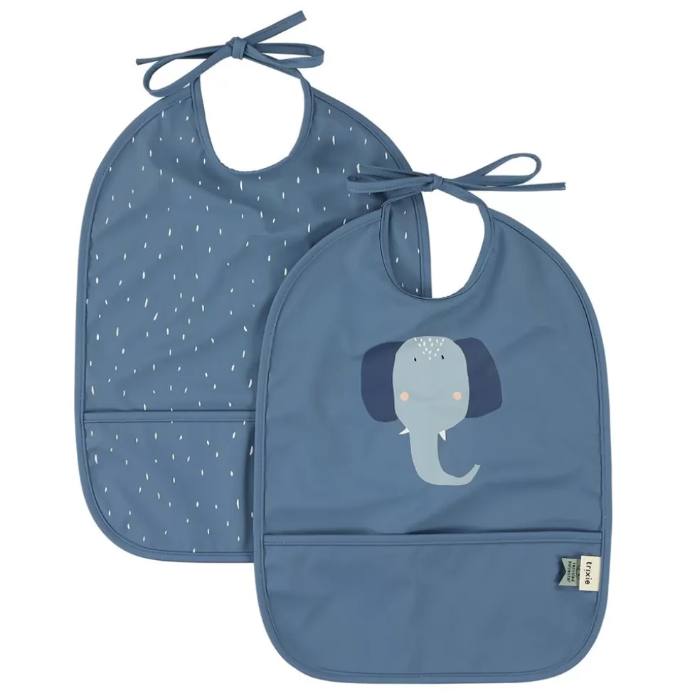 Lot De 2 Bavoirs Impermeables - Mrs. Elephant | Trixie Baby Best