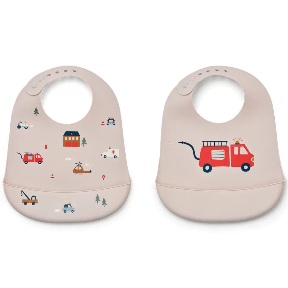 Lot De 2 Bavoirs Tilda - Emergency Vehicles Sandy | Liewood Best Sale