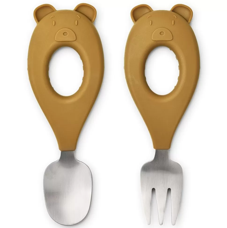 Lot De 2 Couverts Stanley - Mr Bear Golden Caramel | Liewood Shop