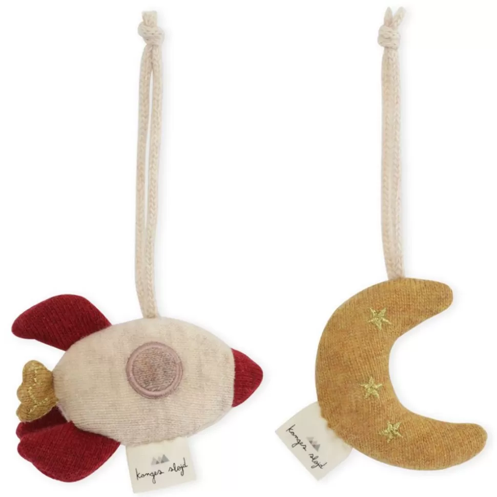 Lot De 2 Jouets D'Activites Lune Et Fusee | Konges Sløjd Clearance