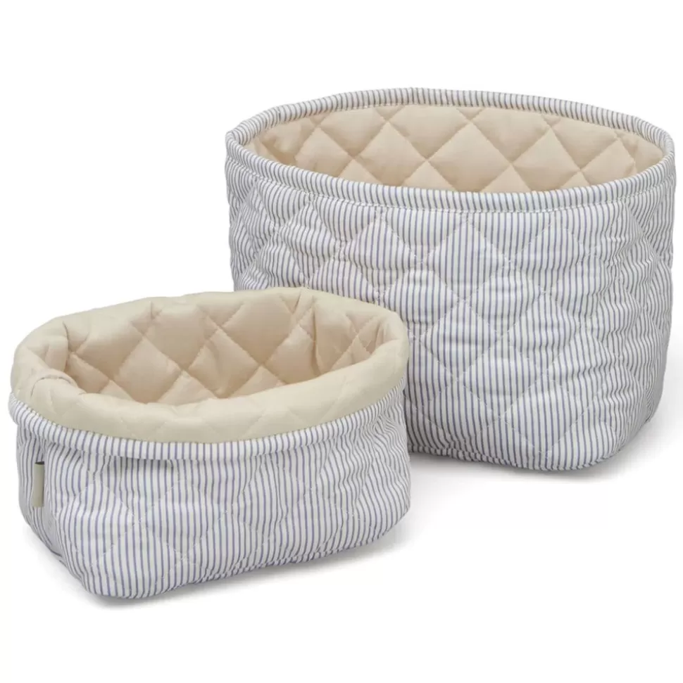 Lot De 2 Paniers De Rangement - Classic Stripes Blue Praline | Camcam Copenhagen Store