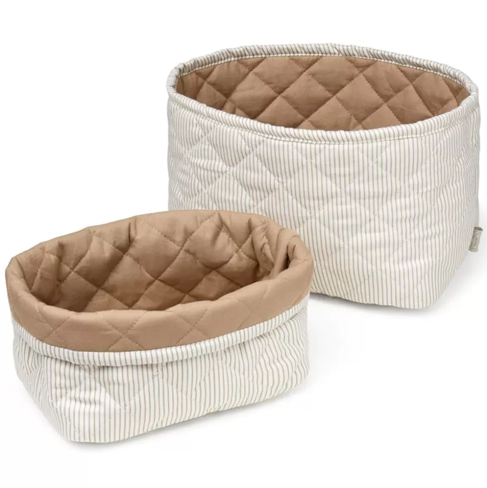 Lot De 2 Paniers De Rangement - Classic Stripes Camel | Camcam Copenhagen Hot