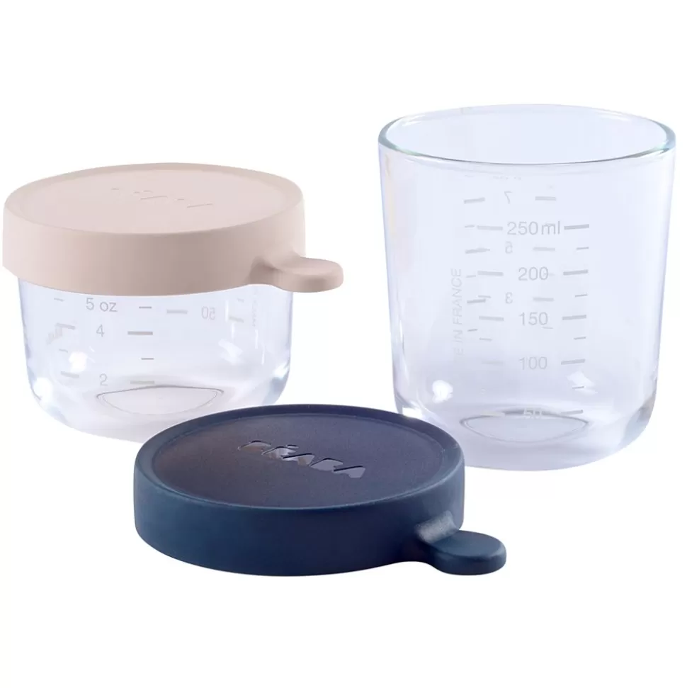 Lot De 2 Portions Verre 150 Et 250 Ml - Pink & Dark Blue | BÉABA Discount