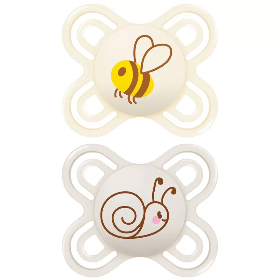 Lot De 2 Sucettes Perfect Abeille Et Escargot - 0/2 Mois | MAM Clearance