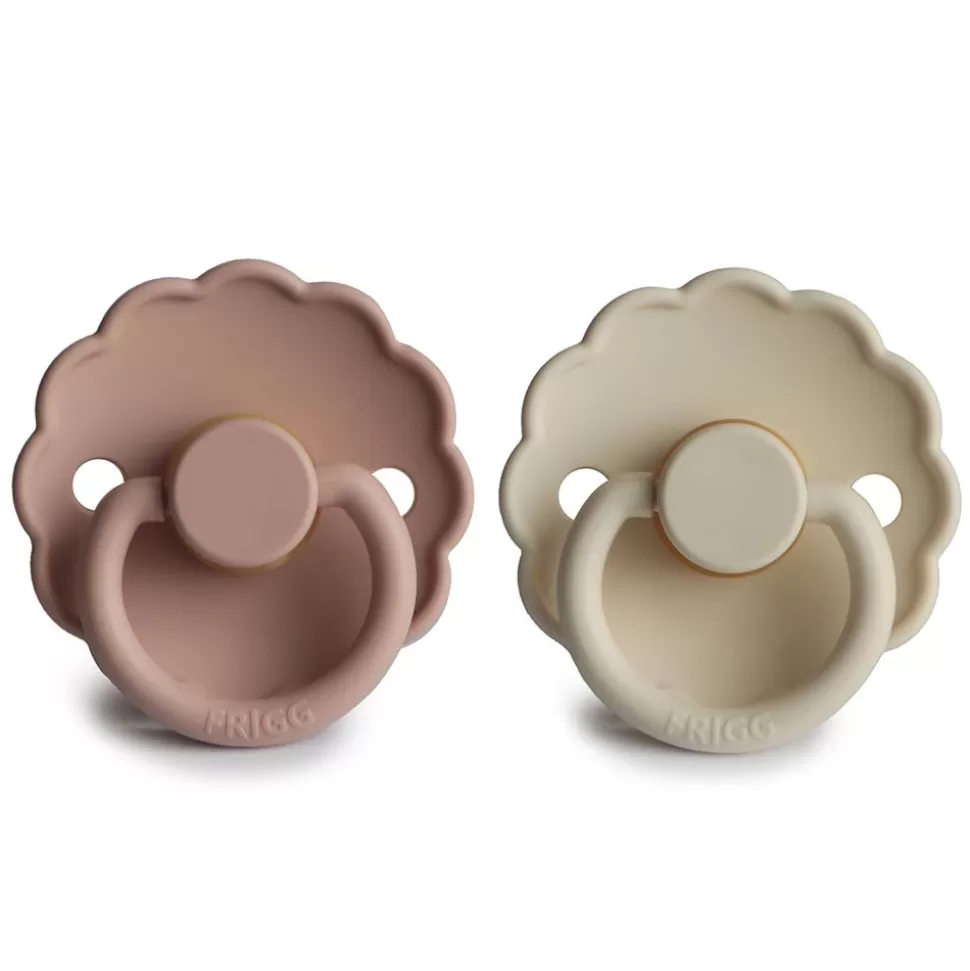 Lot De 2 Tetines Daisy Caoutchouc Blush & Cream - 6/18 Mois | Frigg Discount