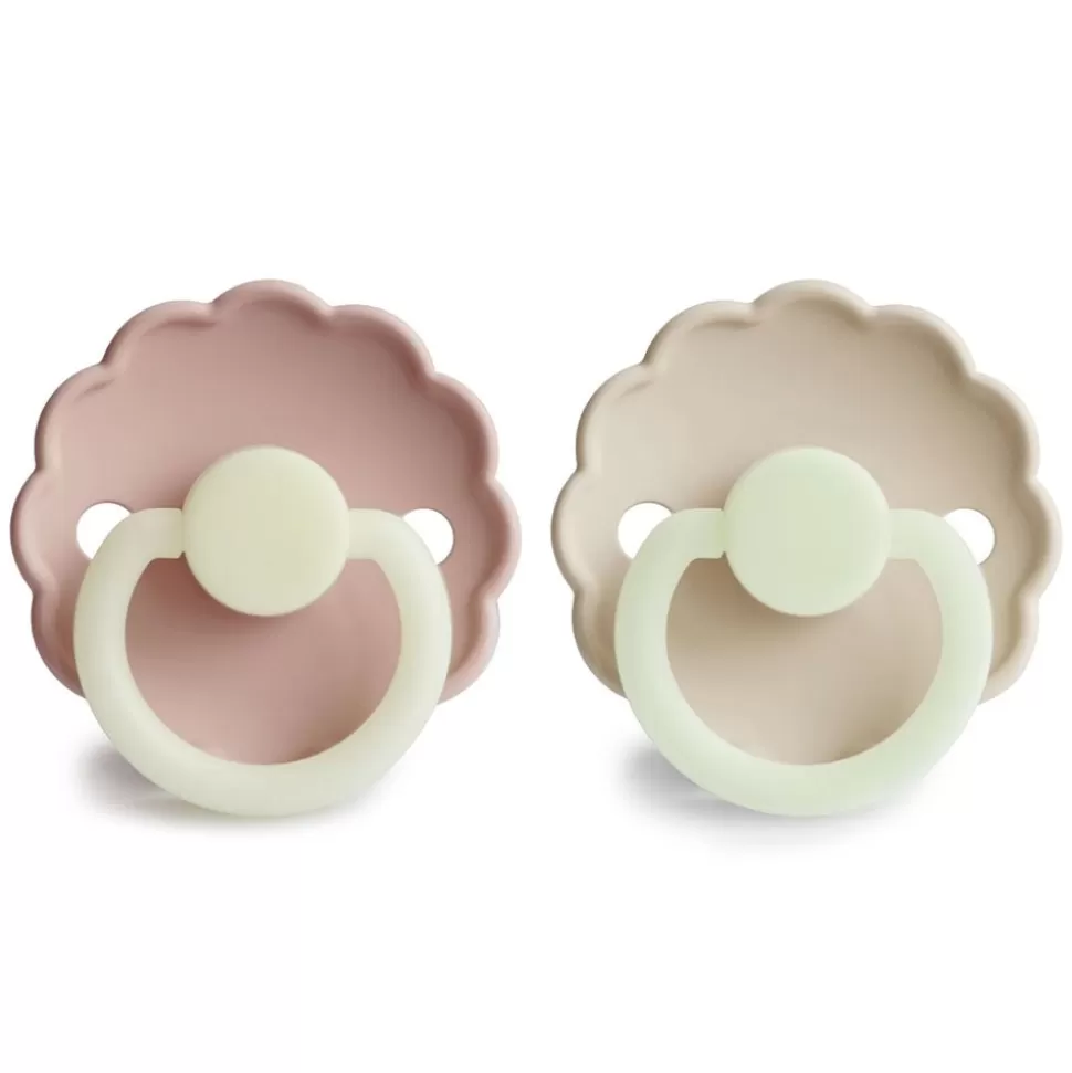 Lot De 2 Tetines Daisy Night Silicone Blush & Cream - 6/18 Mois | Frigg Discount