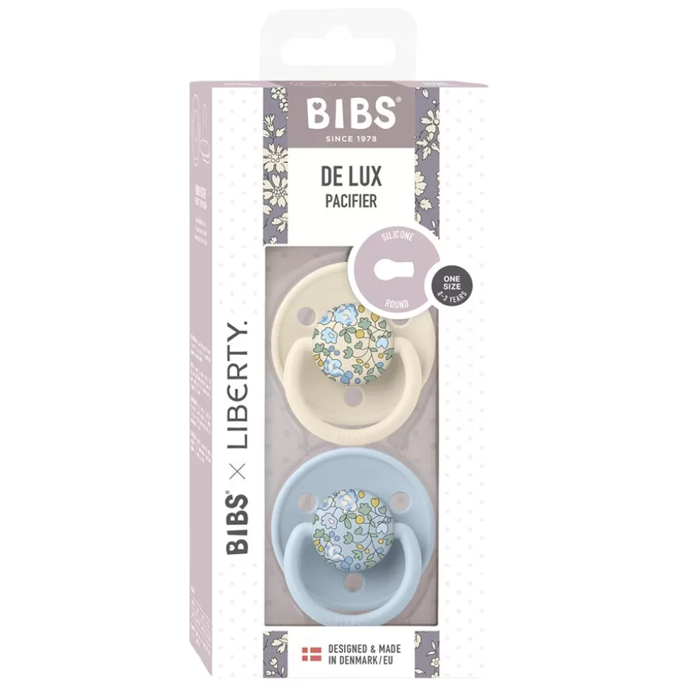 Lot De 2 Tetines De Luxe X Liberty Eloise Baby Blue Mix - Taille Unique | Bibs Clearance