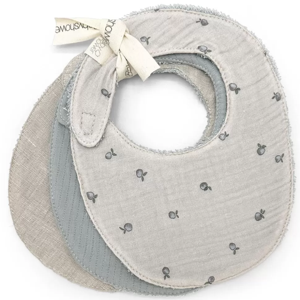 Lot De 3 Bavoirs - Blue Apricot | Babyshower Clearance